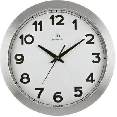 Orologio parete 36cm bianco cornice alluminio 14929 LOWELL