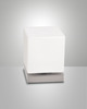 Lampada tavolo cubo piccola vetro 11cm LED touch nickel 42816 FABAS