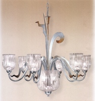 Lampadario grande e maestoso 9 luci foglia argento coppe in su 1016/6+3 STIL LUX OPTICAL OUTLET LUCI