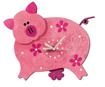 Orologio parete maialino con pendolino 14724 LOWELL