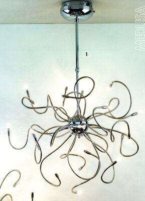 Lampadario 20 luci modellabile bracci flessibili 4980-20 MEDUSA COLORI E LUCI