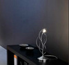 Lampada da tavolo abat jour cromata 1 luce con rami cromati  41743