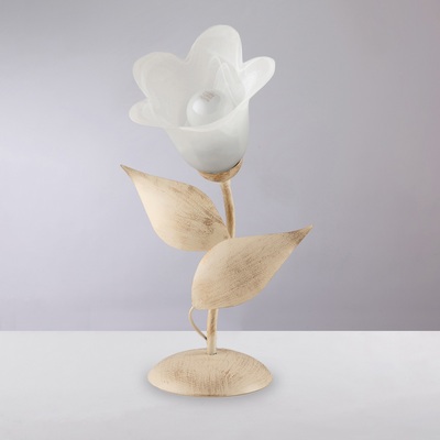 Abat-jour mazzolino avorio oro fiore vetro bianco  42396