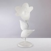 Abat-jour fiore vetro bianco mazzolino bianco e argento  42397