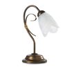 Lampada comodino abat-jour con base bronzo sfumato e diffusore in vetro a forma di tulipano  43647