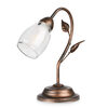 Lampada comodino abat-jour nero ramata foglie vetro trasparente anima bianca 43222 LUCI CLASSICHE
