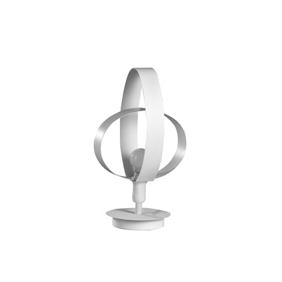 Lampada da tavolo o comodino in metallo bianco design ellisse  41425