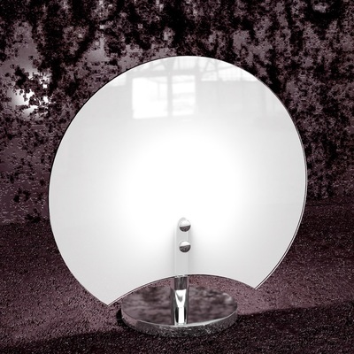 Abatjour comodino o lampada da tavolo vetro bianco petalo rotondo 1114/P CLOVER TOP LIGHT