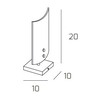 Immagine aggiuntiva di Lampada tavolo rettangolo curvo in vetro lucido stretta 10x20  43388