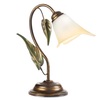 Lampada da tavolo classica 1 luce fogli e vetro calla sfumato ambra CALLA AMBRA L1 LUCI CLASSICHE