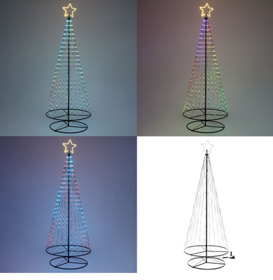 Albero di Natale alto 280 cm con 550 luci colorate led RGB e telecomando 69312 NATALE LUCI E COLORI