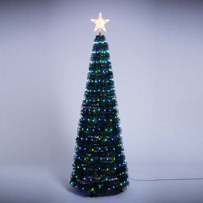 Albero Natale pvc verde luminoso con luci Led RGB colorati alto 150cm 68391 NATALE LUCI E COLORI
