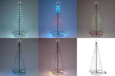 Albero di Natale con 304 luci led RGB a cono alto 2 metri 69305 NATALE LUCI E COLORI