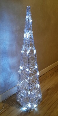 Albero di Natale stretto 15cm cono acrilico alto 58cm esterno/interno 40014 NATALE LUCI E COLORI