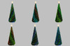 Particolare di albero a LED con luci colorate alto 150cm