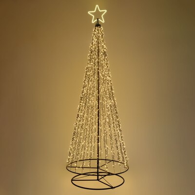 Albero grande 2 metri e 80cm con 2500 luci led bianco caldo e puntale 69336 NATALE LUCI E COLORI