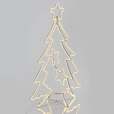 Albero di Natale pronto con 768 led su tubo bianco caldo alto 115cm 46535 NATALE LUCI E COLORI