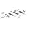 Misure Applique moderno rettangolare led luce calda o naturale