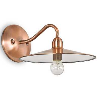 Applique da parete rame con piattino 25cm CANTINA AP1 RAME IDEAL LUX