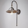 Particolare di Applique con braccio lungo piattino in metallo bronzato verso il basso  43937