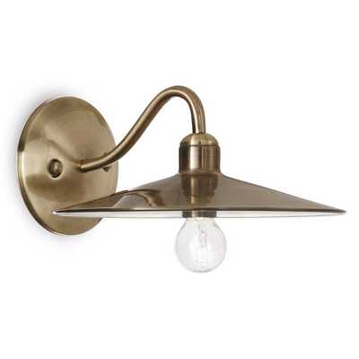 Applique a piattino in metallo bronzato verso il basso CANTINA AP1 BRUNITO IDEAL LUX