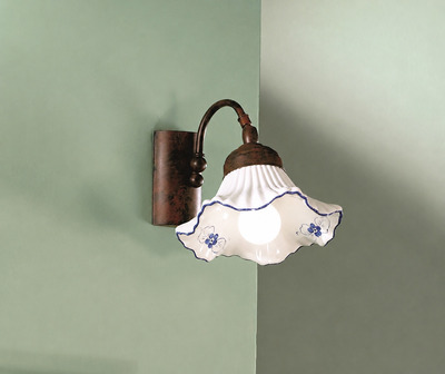 Applique decoro blu in ceramica con diffusore regolabile in verticale  45287