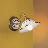 Lampada da parete classica ceramica decoro marrone  45503