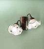 Applique doppia verde country con diffusori in ceramica sfalsati ANNA/AP2/VER DUE P