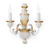 Applique pareti classiche eleganti bianco oro 2 luci FIRENZE AP2 BIANCO IDEAL LUX