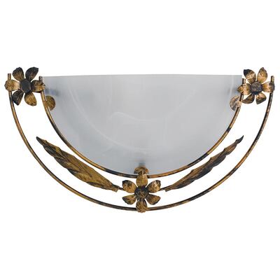 Applique classica a mezzaluna con cornice in metallo ruggine 42291 LUCI CLASSICHE