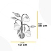 Misure Lampada applique a parete 3 luci ramo di foglie con vetri a calla