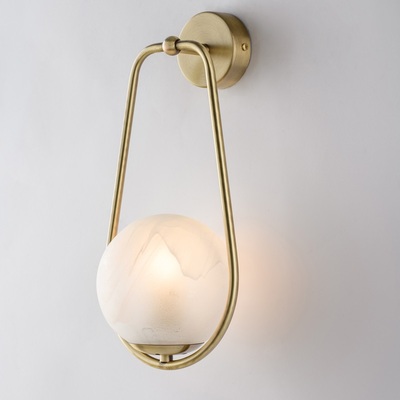 Applique goccia di luna ottone satinato con vetro variegato eleganza soft AFRODITE LUCI E COLORI