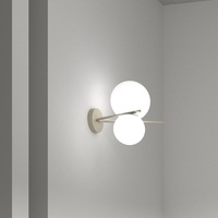 Lampada da parete o soffitto moderna 2 sfere vetro struttura tortora 1200/2-SA BOOMERANG TOP LIGHT