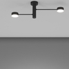 Particolare di Applique o plafoniera nera orientabile 2 luci in orbita in metallo verniciato GX53