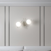 Plafoniera o applique 2 luci zig zag tortora sfere bianco opaco 1200/PLP-SA BOOMERANG TOP LIGHT