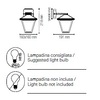 Particolare di Lampada da esterno a parete antracite 16cm squadrata  43628