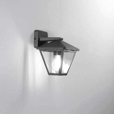 Lampada da esterno a parete antracite 16cm squadrata 43628 LUCI ESTERNO