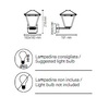 Particolare di Lampada applique parete squadrata esterno lanterna piccola in alto  43627