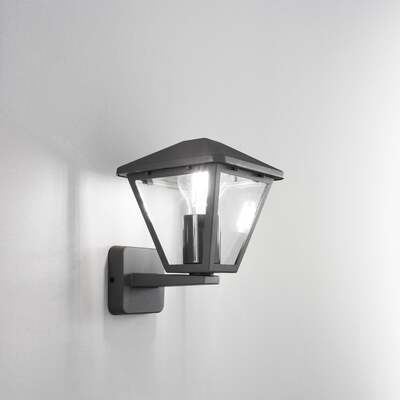 Lampada applique parete squadrata esterno lanterna piccola in alto 43627 LUCI ESTERNO
