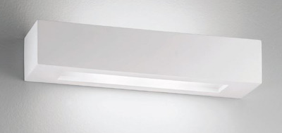Applique rettangolare in gesso bianco verniciabile 2xE14 LUCI GESSO