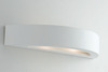 Applique luce sopra e sotto a semicerchio in gesso bianco verniciabile 30cm 39718 LUCI GESSO