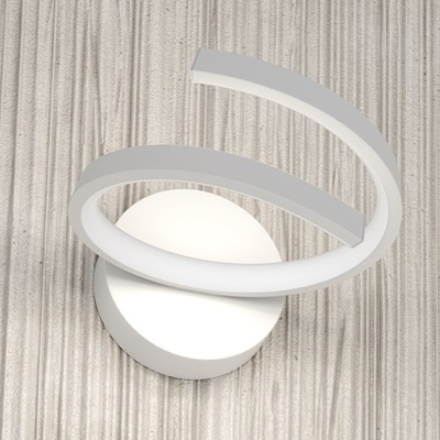 Lampada parete applique bianca moderna anello led integrato 24x21 1163/A-BI TOP LIGHT