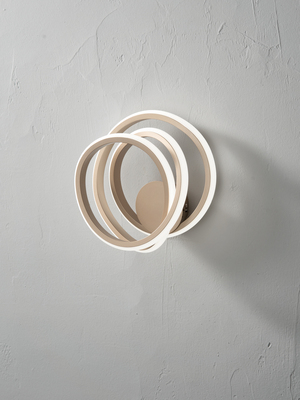 Applique LED 23x25 oro design cerchi concentrici sfalsati  45004