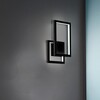 Applique nera atmosfera design led due riquadri luce indiretta 6598-N-CTD PERENZ