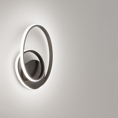Applique LED titanio geometria ghirigoro luce fluida segno continuo  44581