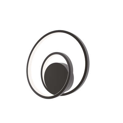 Applique nera design forme rotonde nodo gentile luce calda, bianca, fredda  42535
