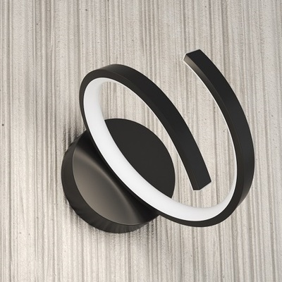 Applique moderna nera con led luce calda o naturale 24x21 1163/A-NE TOP LIGHT