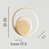 Misure Applique led oro led integrato nodo gentile forme rotonde
