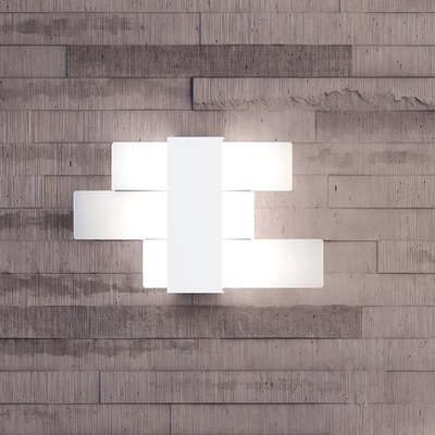 Applique plafoniera geometrica piccola acrilico led fascia bianca 1180/35-BI FLIGHT TOP LIGHT