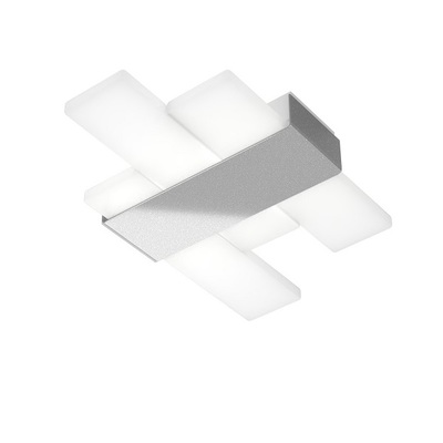 Applique led integrato parete acrilico geometria fascia silver 1180/35-SI FLIGHT TOP LIGHT